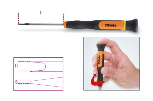 Beta 1257LP Műszerész csavarhúzó hasítottfejű csavarhoz 0,6x3,5mm