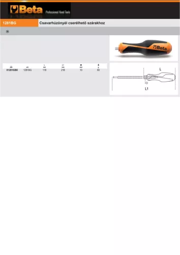 Beta 1281BG Csavarhúzónyél cserélhető szárakhoz