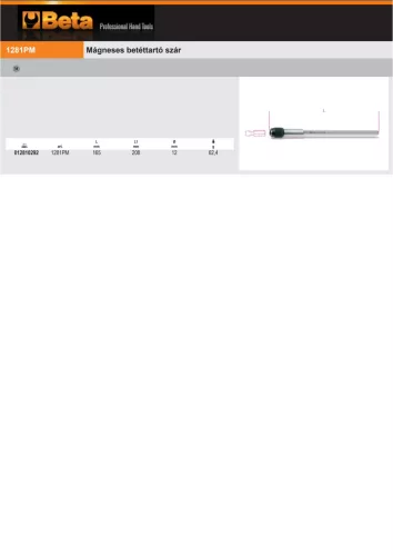 Beta 1281PM Mágneses betéttartó szár