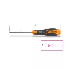   Beta 1292INOX Csavarhúzó Phillips®-csavarokhoz, nemesacél PH0x3x60mm