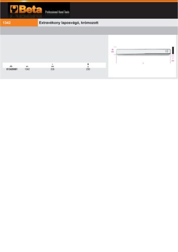 Beta 1342 Extravékony laposvágó, krómozott