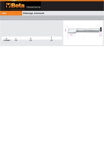 Beta 1343 Oldalvágó, krómozott 200mm