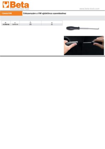 Beta 1344A/VW Célszerszám a VW ajtókilincs szereléséhez