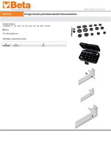 Beta 1367/K10 Kivágó készlet parkolásérzékelők felszereléséhez