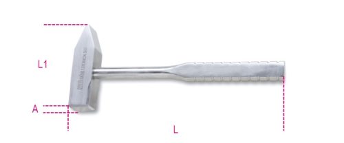 Beta 1370INOX ​Német típusú kalapács szerelőknek, rozsdamentes acélból 500g