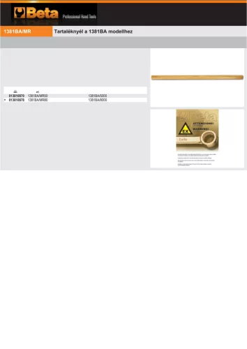Beta 1381BA/MR Tartaléknyél az 1381BA modellhez 8000g