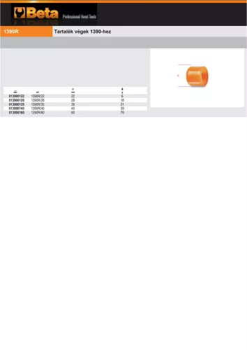 Beta 1390R Tartalék vég (pótfej) 1390-hez 22mm