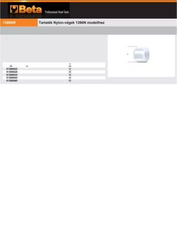 Beta 1390NR Tartalék Nylon-vég (pótfej) 1390N modellhez 28mm