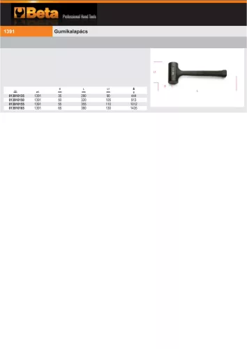 Beta 1391 Gumikalapács 35mm