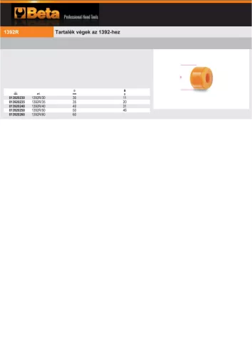 Beta 1392R Tartalék vég (pótfej) az 1392-hez 40mm