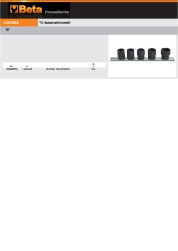 Beta 1428/SB5 Sérültfejű csavarkiszedő SB2 20-21-22-24-27 mm