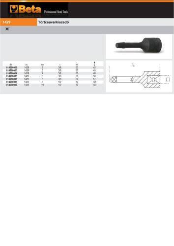 Beta 1429 Törtcsavarkiszedő 2mm