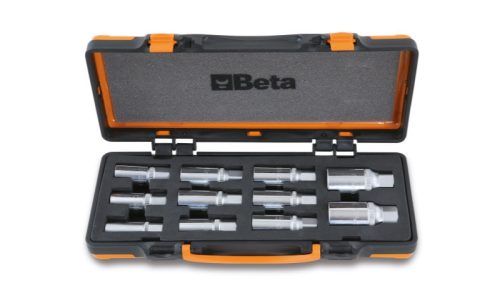 Beta 1433/C11 11 darabos tőcsavarkihajtó készlet, 1/2" lágy hőformált tálcában, fémdobozban