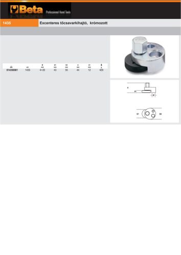 Beta 1435 Excenteres tőcsavarkihajtó, krómozott