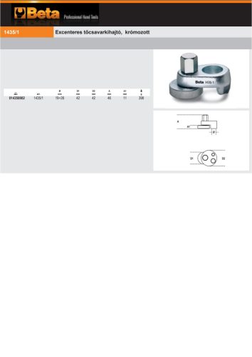 Beta 1435/1 Excenteres tőcsavarkihajtó, krómozott