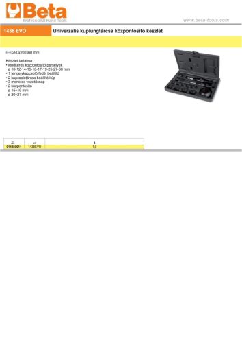 Beta 1438 Kuplungtárcsa központosító