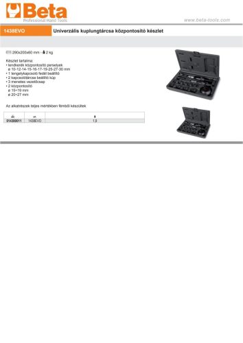 Beta 1438 EVO  Univerzális kuplungtárcsa központosító készlet
