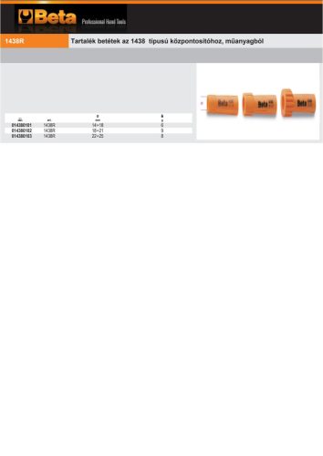 Beta 1438R 18-21 Tartalék betétek az 1438 típusú központosítóhoz, műanyagból 18÷21mm