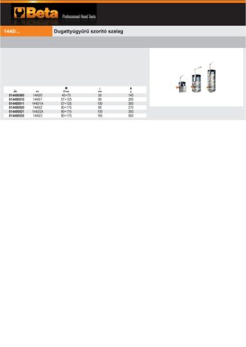 Beta 1440/2 Dugattyúgyűrű szorító szalag 90÷175mm