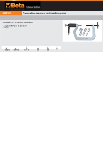 Beta 1452PN/K Pneumatikus szerszám motorszeleprugóhoz