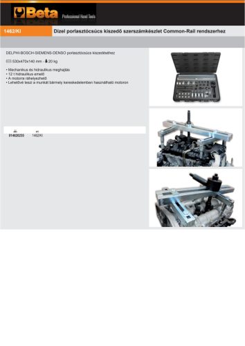 Beta 1462/KI Dízel porlasztócsúcs kiszedő szerszámkészlet Common-Rail rendszerhez