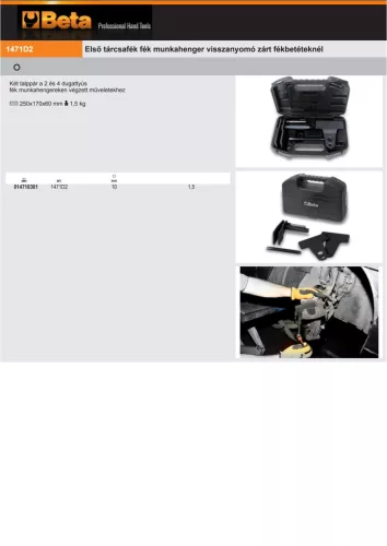 Beta 1471D2 Első tárcsafék fék munkahenger visszanyomó zárt fékbetéteknél