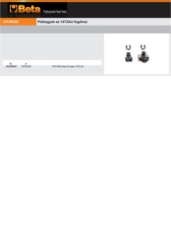 Beta 1472AU/R Póthegyek a Beta 1472AU fogóhoz