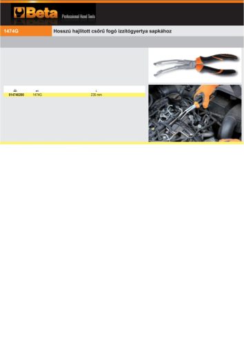 Beta 1474G Hosszú hajlított csőrű fogó izzítógyertya sapkához