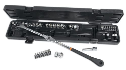 Beta 1477/C38 Csuklós racsnis kulcs készlet szíjfeszítőkhöz való rövid dugókulcsokkal