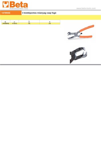 Beta 1478NSS 3 kioldópontos műanyag csap fogó