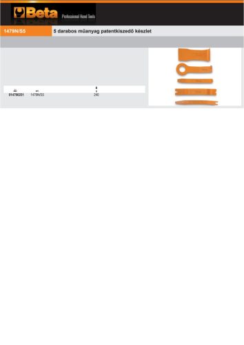 Beta 1479N/S5 5 darabos műanyag patentkiszedő készlet