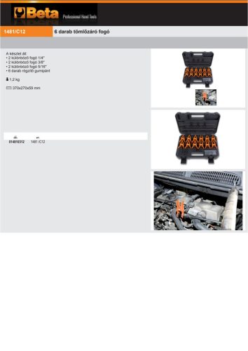 Beta 1481/C12 6 darab tömlőzáró fogó