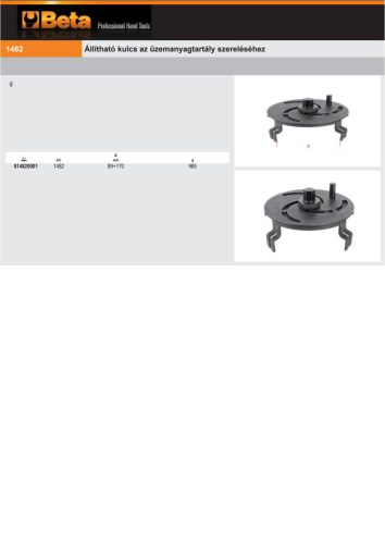 Beta 1482/1 Állítható kulcs az üzemanyagtartály szereléséhez 89-170mm