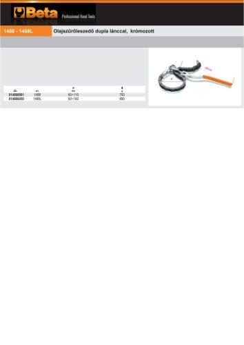 Beta 1488 Olajszűrőleszedő dupla lánccal, krómozott 60-110mm