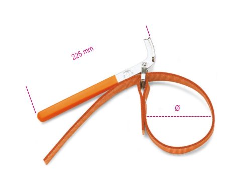 Beta 1490/1 Szíjas olajszűrőleszedő, nikkelezett, PVC-bevonatú nyéllel Ø max 160mm