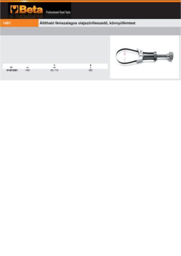 Beta 1491 Állítható fémszalagos olajszűrőleszedő, könnyűfémtest
