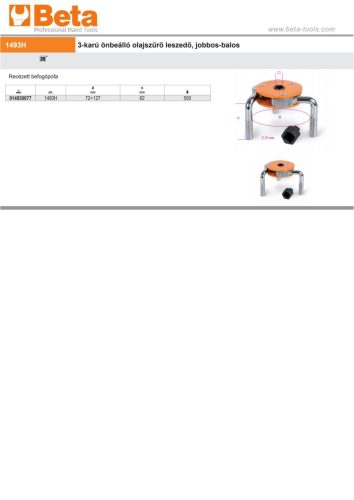 Beta 1493H  3-karú önbeálló olajszűrő leszedő, jobbos-balos