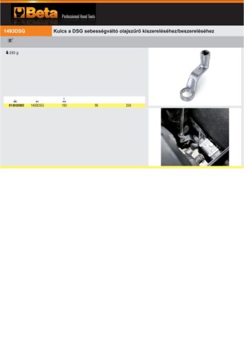 Beta 1493DSG Kulcs a DSG sebességváltó olajszűrő kiszereléséhez/beszereléséhez