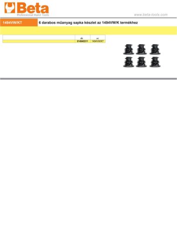 Beta 1494VW/KT 6 darabos műanyag sapka készlet a Beta 1494VW/K termékhez