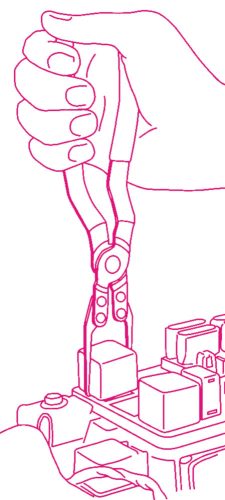 Beta 1497BS Egyenes pofájú, vékony fogó relé és biztosíték szereléséhez