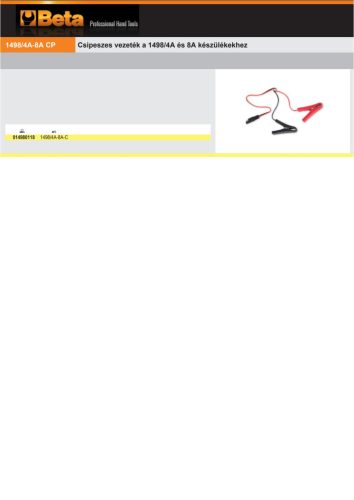 Beta 1498/4A-8A-CP Csipeszes vezeték a Beta 1498/4A és 8A készülékekhez