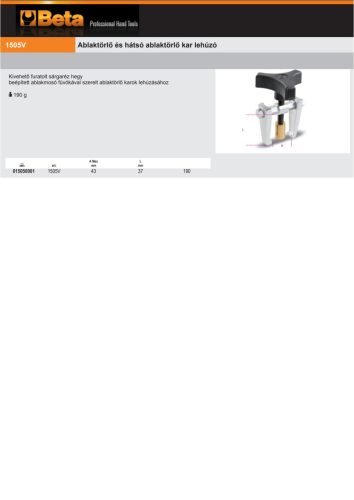 Beta 1505V Ablaktörlő és hátsó ablaktörlő kar lehúzó