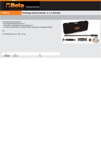 Beta 1530/C5 ​​Kerékagy lehúzó készlet 3, 4, 5 körmös