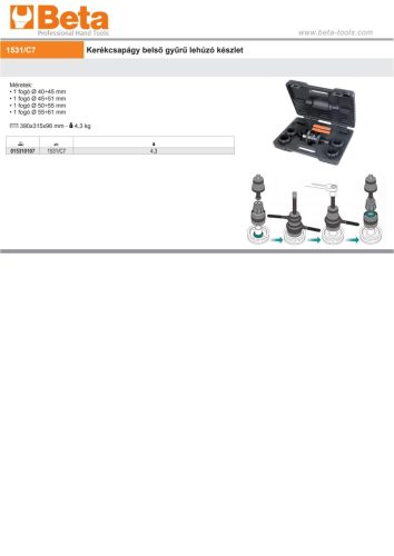 Beta 1531/C7 Kerékcsapágy belső gyűrű lehúzó készlet