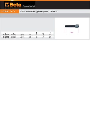 Beta 1533PR/3 Toldat a Beta 1533/4 és 1533/5 lehúzókengyelhez, barnított