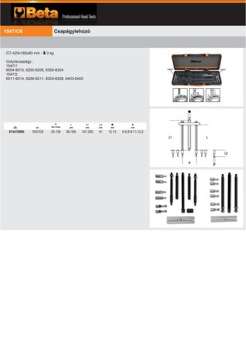 Beta 1547/C6 Csapágylehúzó