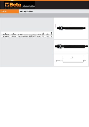 Beta 1547P/2 Hatszögű toldó a Beta 1547/2 termékhez