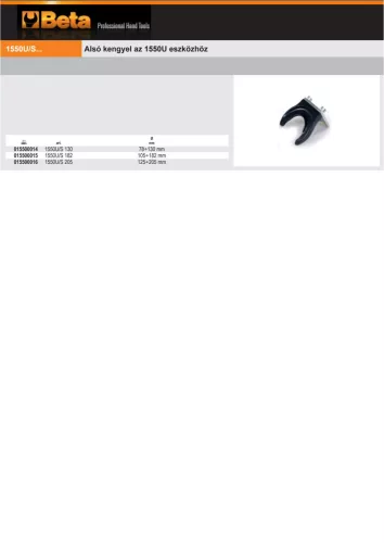 Beta 1550U/S 205 Alsó kengyel az 1550U eszközhöz 125÷205 mmmm