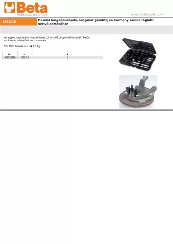 Beta 1552/C9 Készlet lengéscsillapító, lengőkar gömbfej és kormány csukló foglalat szétválasztásához