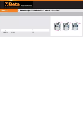 Beta 1557/S3 3 részes lengéscsillapító szerelő készlet, krómozott